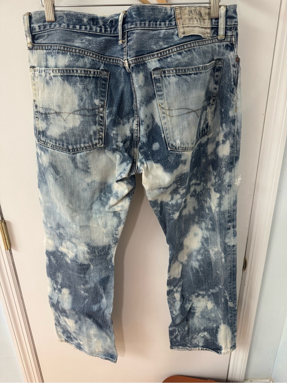 Men's RL Polo Bleached Blue Tie-Dye Jeans - Picture 2 of 8